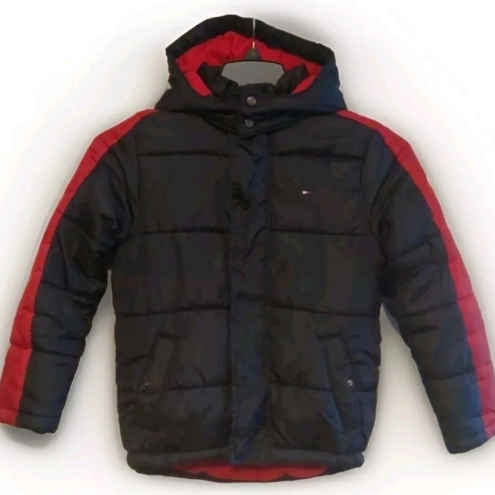 Tommy Hilfiger Kids/ Boys Puffer Coat Jacket Navy Red S/8